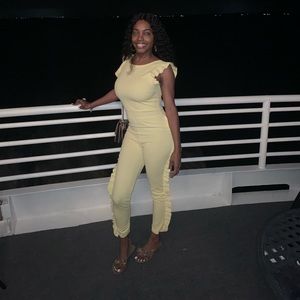 Yellow ruffle jumpsuit